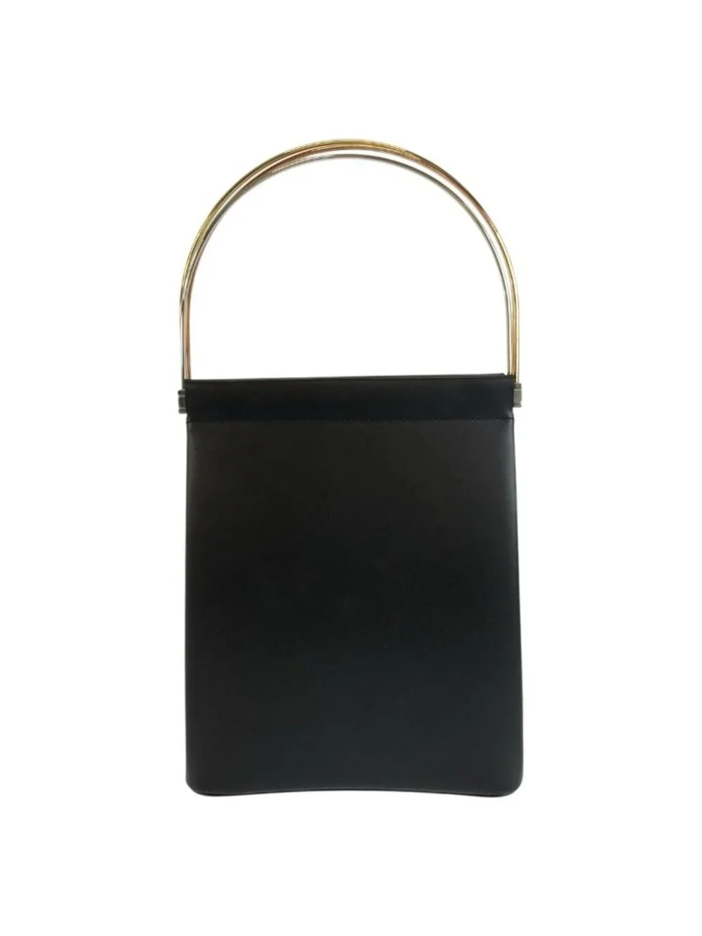 Cartier Trinity Black Leather Handbag Party Bag Vanity